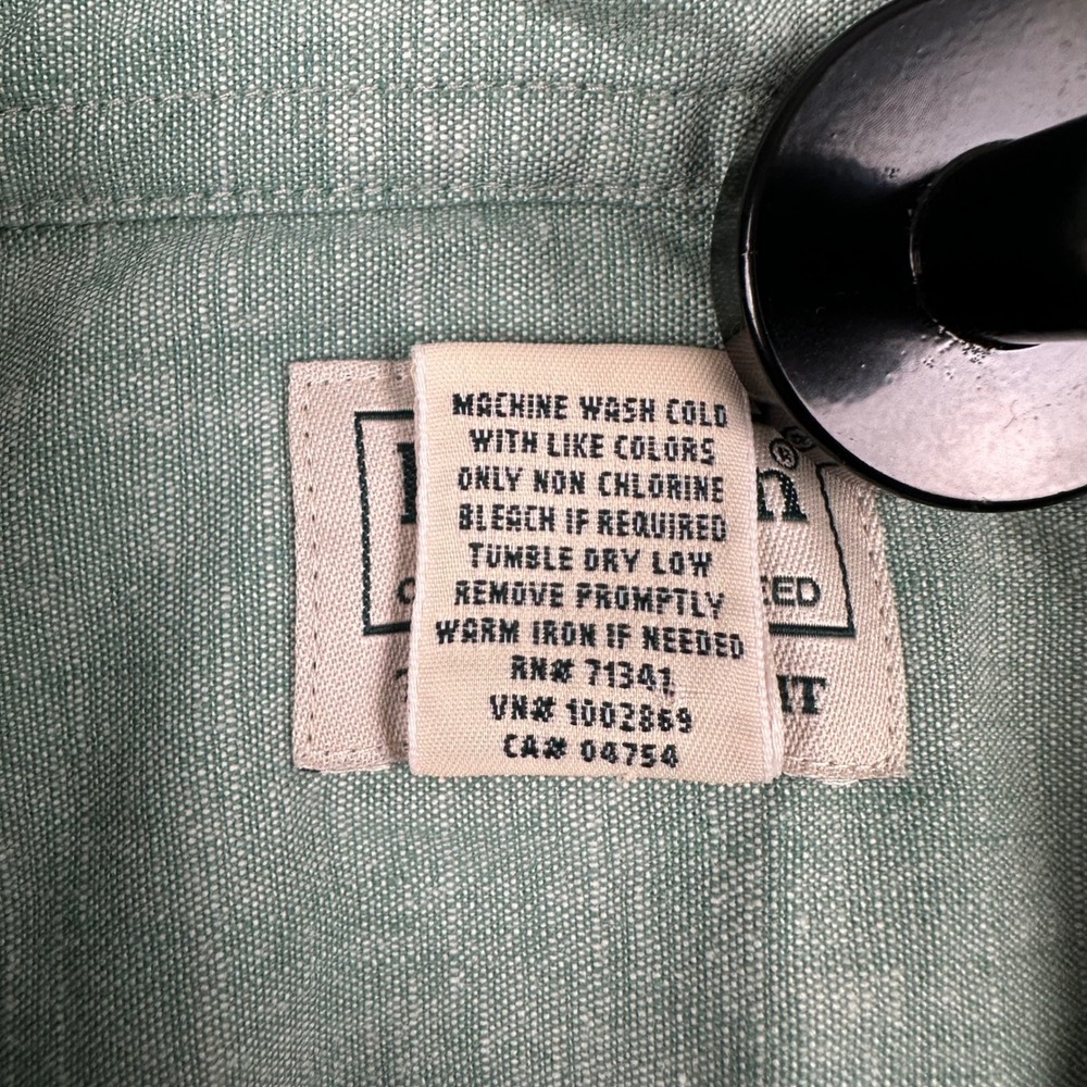 LL Bean Short Sleeve Button Down Shirt Mens XXL Traditional Fit Sage Green - Picture 6 of 9